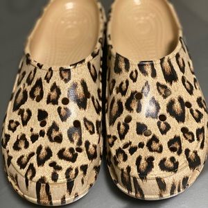 Women’s leopard crocs size 9